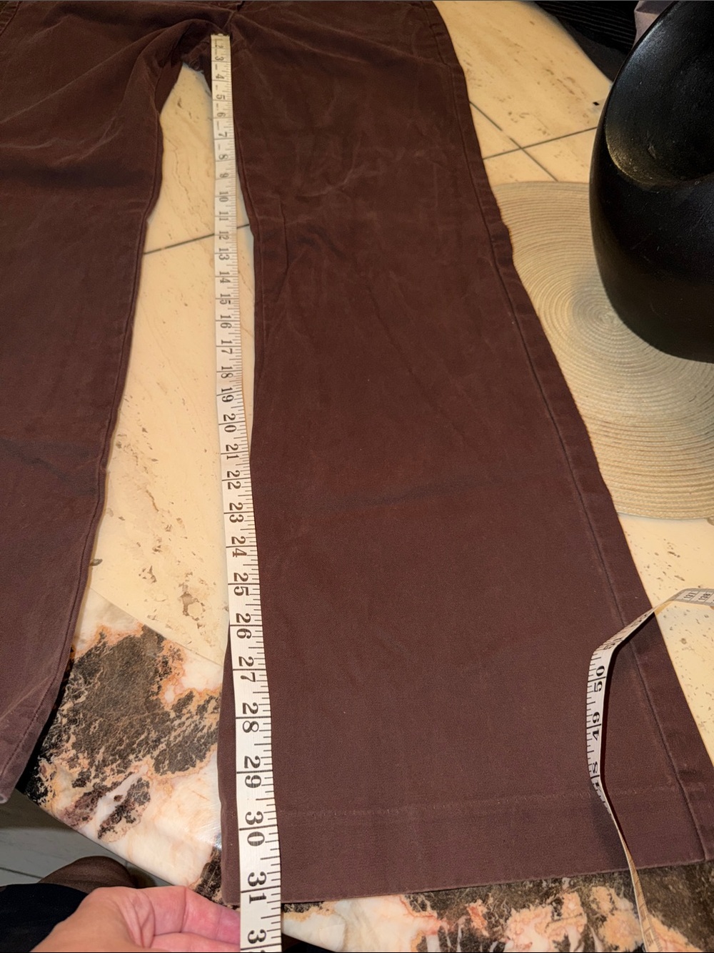 Express Design Studio Editor Vintage Boot Cut Trousers in Dark Brown 04' Cotton - Picture 6 of 7